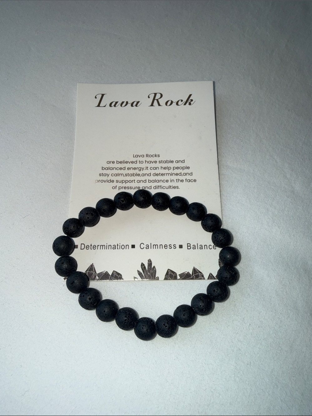Love Rocks Black Lava Bead Bracelet for Men